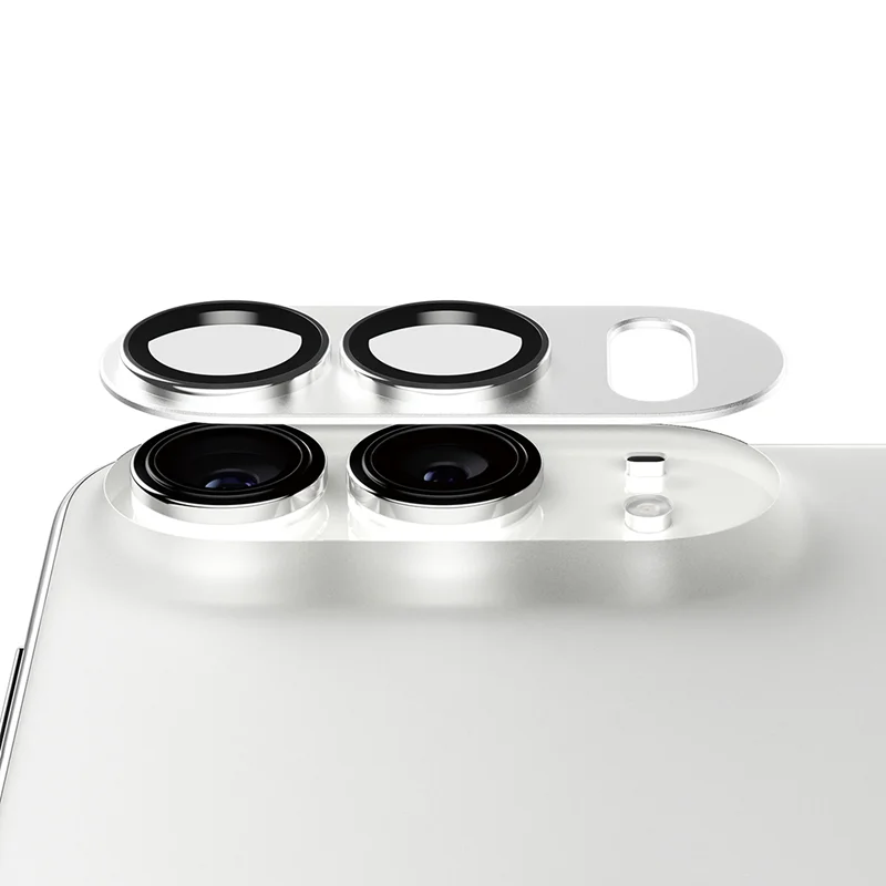 Panzerglass iPhone Duo Fender kameros stikliukas, silver, 3 nuotrauka